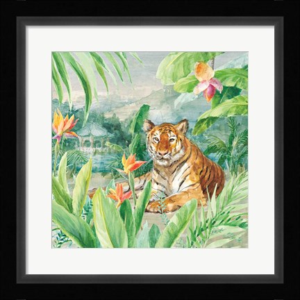 Framed Lounging Tiger Print