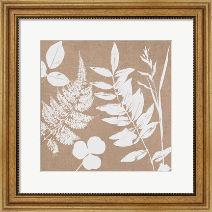 Framed Leaves of Inspiration III Neutral Print