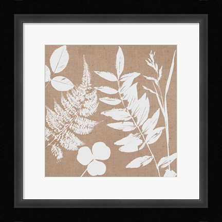 Framed Leaves of Inspiration III Neutral Print