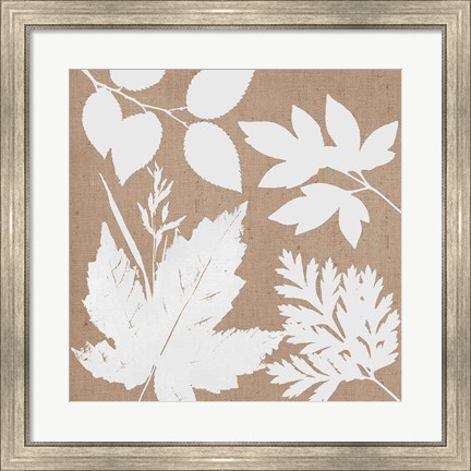 Framed Leaves of Inspiration I Neutral Print