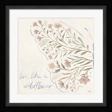 Framed Wildflower Vibes VI Neutral Print