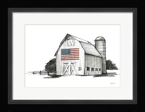 Framed Patriotic Barn Print