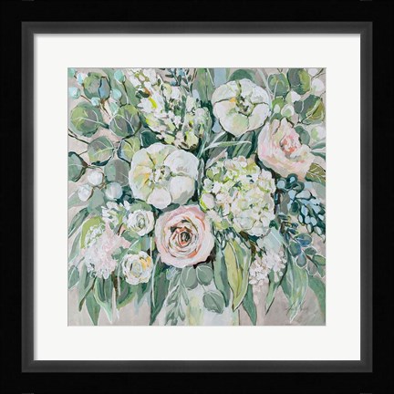 Framed White Wedding on Gray Print