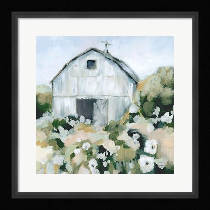 Framed Summer Barn One Window Neutral Print