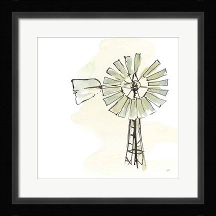 Framed Windmill I Print