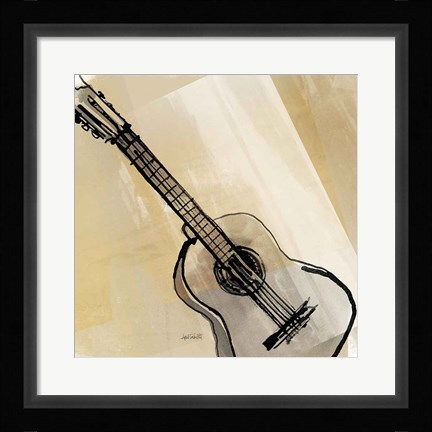 Framed Guitar Neutral Print
