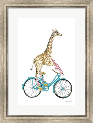 Framed Giraffe Joy Ride I No Balloons Print