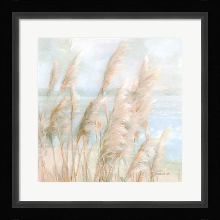 Framed Seaside Pampas Grass Light Crop Print