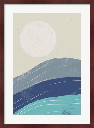 Framed Desert Sunrise I Blue Print