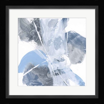 Framed White Line Blues I Print