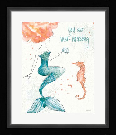 Framed Sea Sirens I Print