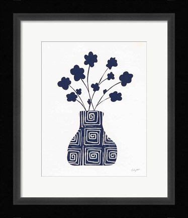Framed Shadow Vessel II Navy Print