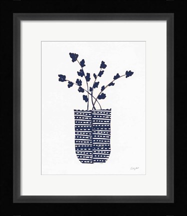 Framed Shadow Vessel I Navy Print