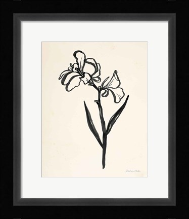 Framed Ink Flower II Cream Print