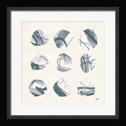 Framed Tempest I Soft Blue Print