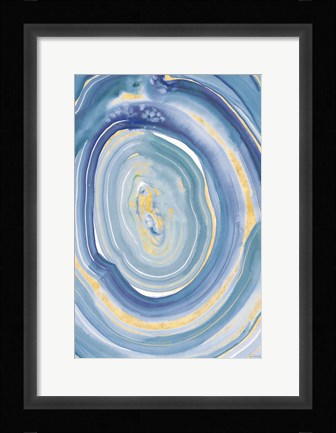 Framed Terrain Gilded II Navy Print