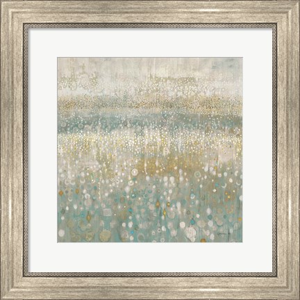 Framed Rain Abstract I Neutral Print