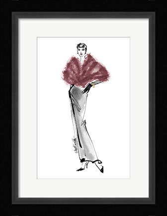 Framed Fifties Fashion I v2 Plum Print