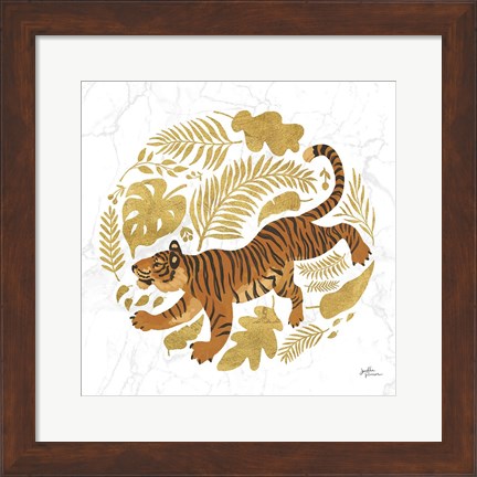 Framed Big Cat Beauty VII Gold Print