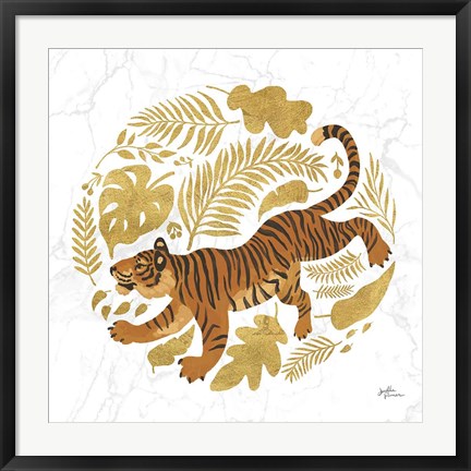 Framed Big Cat Beauty VII Gold Print
