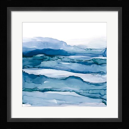 Framed Blue Grayscape IV Print