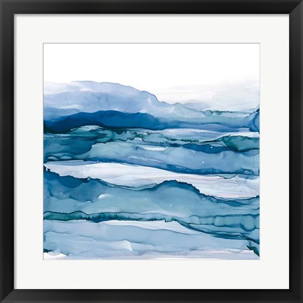 Framed Blue Grayscape IV Print