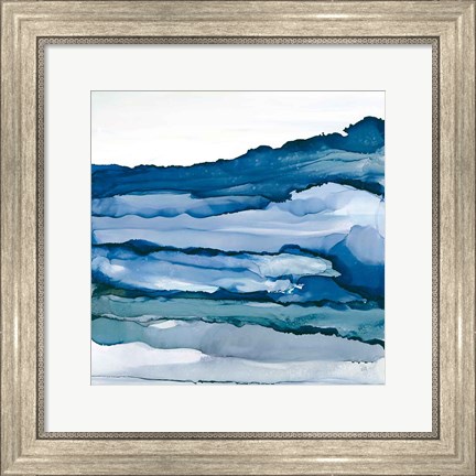 Framed Blue Grayscape III Print