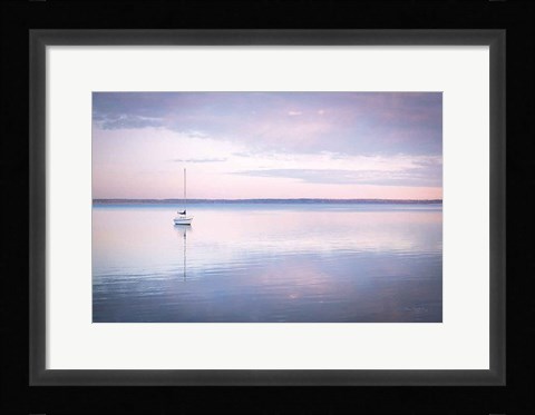 Framed Sailboat in Bellingham Bay I Vignette Print