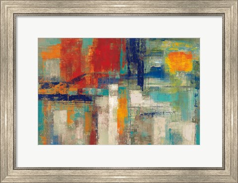 Framed Harbor Sunset Bright Print