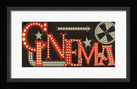 Framed Movie Lights I v2 Print