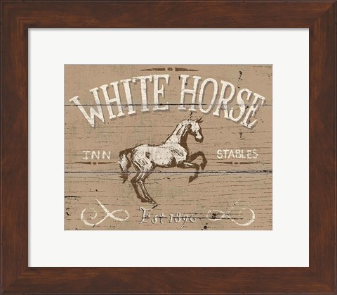 Framed Horse Signs II Neutral Print