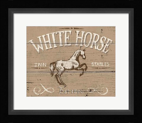 Framed Horse Signs II Neutral Print