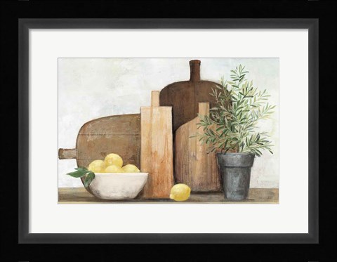 Framed Rustic Kitchen Brown Print