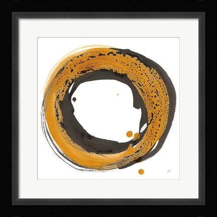 Framed Amber Enso I Print