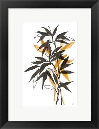 Framed Amber Long Leaf II Print