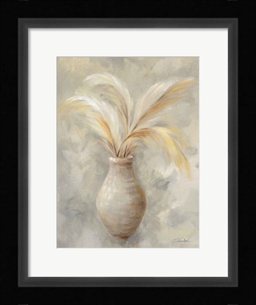 Framed Vase of Grasses I Print