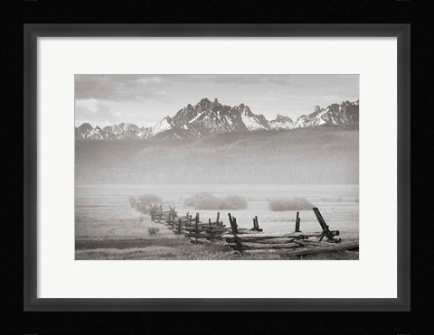 Framed Stanley Basin Fence and Fog Print