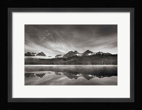 Framed Little Redfish Lake at Sunrise Print