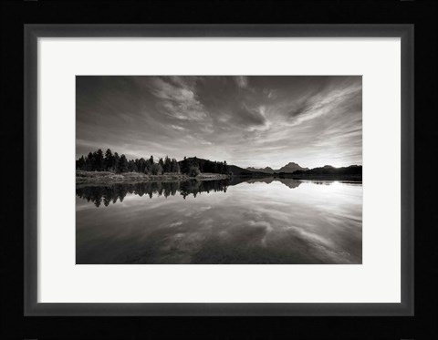 Framed Oxbow Bend sunset Grand Teton National Park Print