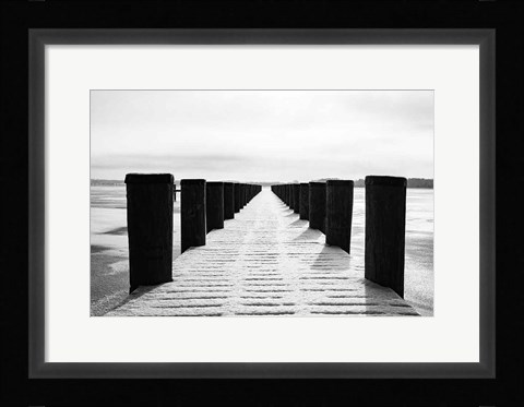 Framed Winter Dock Print