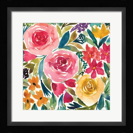 Framed Summer Petals I Print