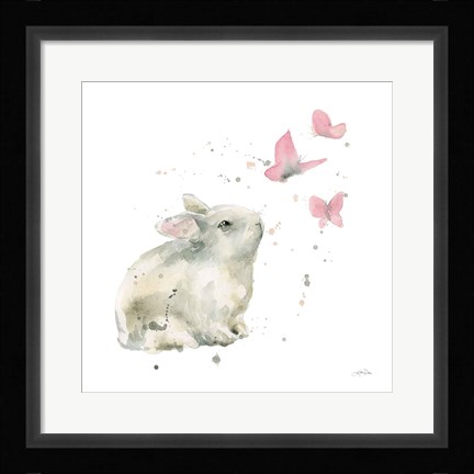Framed Dreaming Bunny I Print