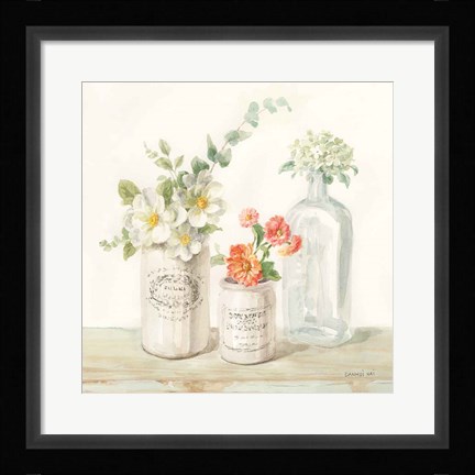 Framed Marmalade Flowers III Print