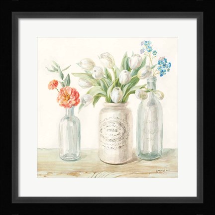 Framed Marmalade Flowers II Print