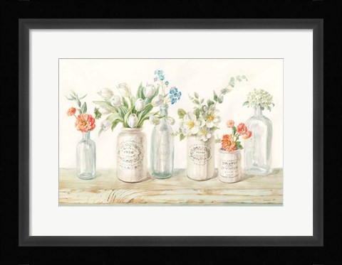 Framed Marmalade Flowers I Print
