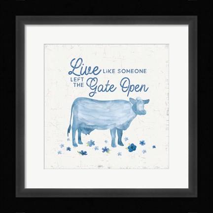 Framed Country Cottage Field V Wash Print