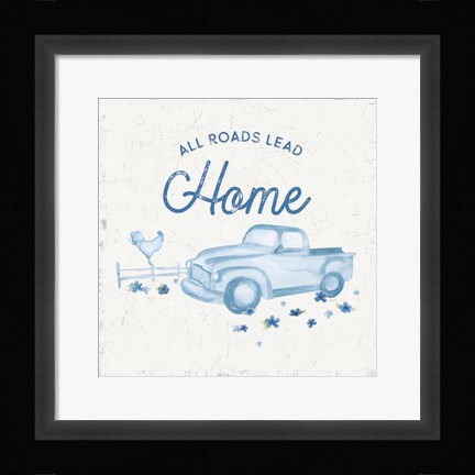 Framed Country Cottage Field VII Wash Print