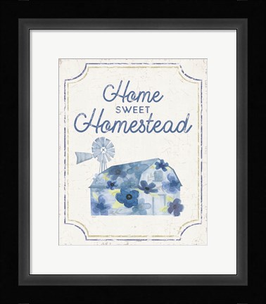 Framed Country Cottage Field XXI Flowers Print