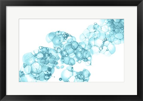 Framed Bubblescape Aqua I Print