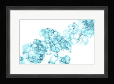 Framed Bubblescape Aqua I Print